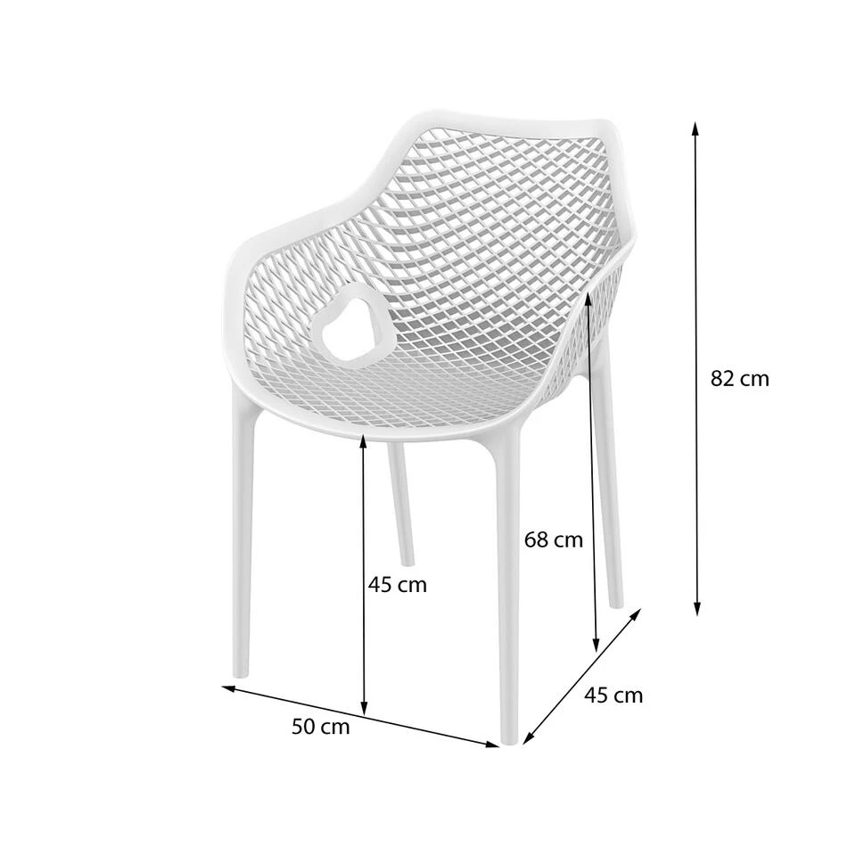 VDG - Madino Air Stapelbare Stoel - Wit 4 VDG - Madino Air Stapelbare Stoel - Wit - Afbeelding 2