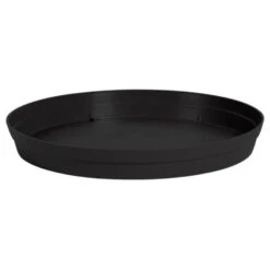 EDA Bloempot - Toscane - Onderschaal - Antraciet - Kunststof - D23 Cm