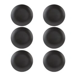 Orange85 Bordenset Dinerbord Borden Plat Set Van 6 Mat Zwart Diameter 27cm