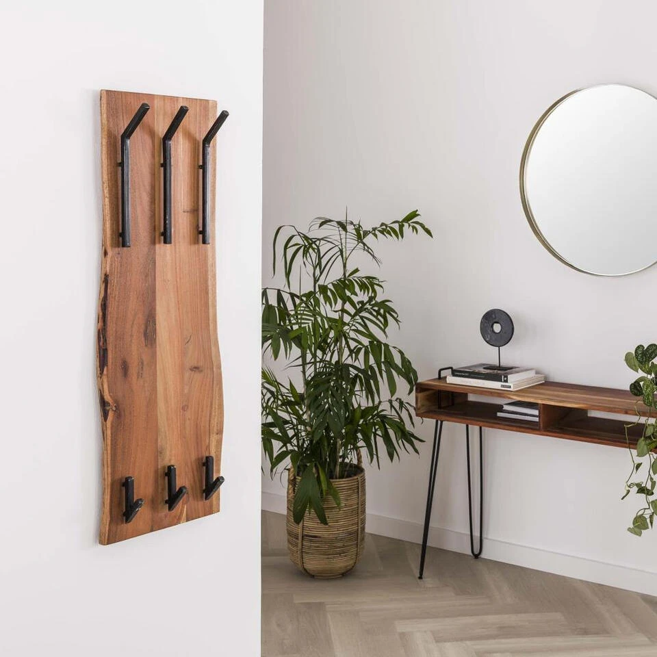 Giga Meubel Wandkapstok 6-Haaks - Acaciahout - Kapstok Edge Hoog 4 Giga Meubel Wandkapstok 6-Haaks - Acaciahout - Kapstok Edge Hoog - Afbeelding 2
