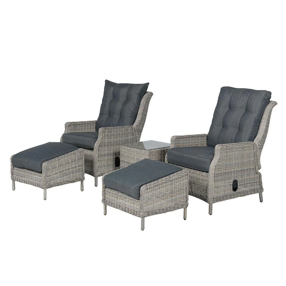 Garden Impressions Santa Rosa Tuinstoel + Voetenbank+bijzettafel 4 Garden Impressions Santa Rosa Tuinstoel + Voetenbank+bijzettafel - Afbeelding 2