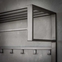 Giga Meubel Wandkapstok 12-Haaks - Staal - Met Hoedenplank En Roede -Tuinmeubel Winkel 1000052655 0103