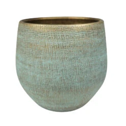 Steege Plantenpot - Keramiek - Shiny Blauw - 36 X 32 Cm