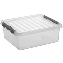Q-line Opbergbox 25L - Set Van 2 - Transparant/grijs -Tuinmeubel Winkel 1000052821 0102