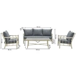 Garden Impressions Lombok Loungeset - Alu Bamboo / Mystic -Tuinmeubel Winkel 1000053026 0102