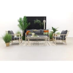 Garden Impressions Lombok Loungeset - Alu Bamboo / Mystic -Tuinmeubel Winkel 1000053026 0103