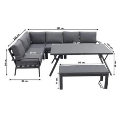 Garden Impressions Rondo Lounge Diningset – Carbon Black/mystic Grey -Tuinmeubel Winkel 1000053064 0102