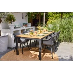 Hartman Sonata Tuintafel Teak – Antraciet 220 X 100 Cm -Tuinmeubel Winkel 1000053244 0102
