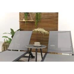 VDG Cairns Ligbedden + Bijzettafel Brasilia - Antraciet -Tuinmeubel Winkel 1000054163 0103
