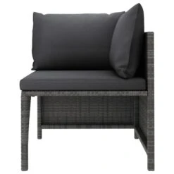 VidaXL 5-delige Loungeset Met Kussens Poly Rattan Grijs -Tuinmeubel Winkel 1000056390 0103