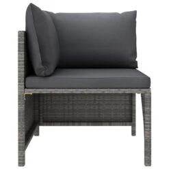 VidaXL 4-delige Loungeset Met Kussens Poly Rattan Grijs -Tuinmeubel Winkel 1000056399 0103