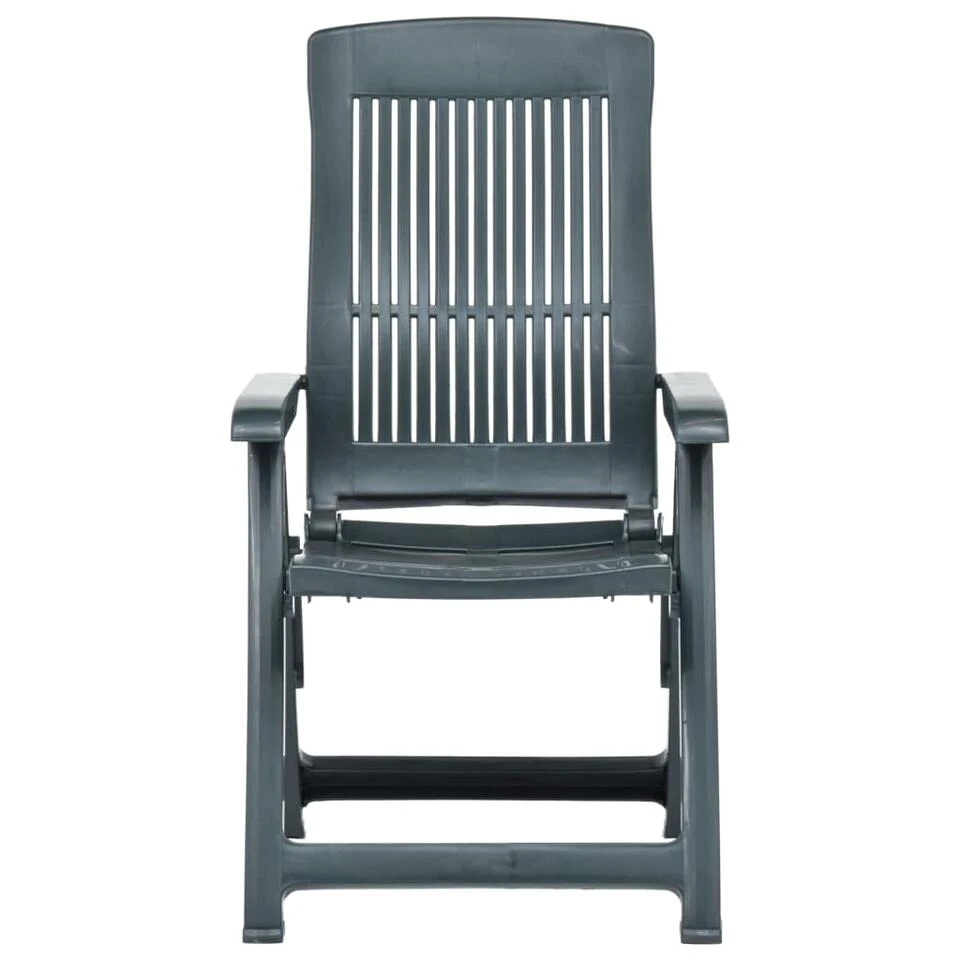 VidaXL Tuinstoelen 2 St Verstelbaar Kunststof Groen 4 VidaXL Tuinstoelen 2 St Verstelbaar Kunststof Groen - Afbeelding 2