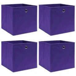 Tuinmeubel Winkel 43 VidaXL Opbergboxen 4 St 28x28x28 Cm Nonwoven Stof Paars