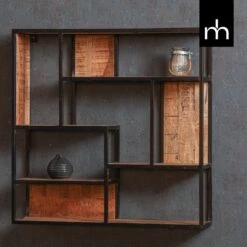 Wandrek Vierkant 100x100cm - Mangohout - Bruin - Vierkant -Tuinmeubel Winkel 1000057484 0101