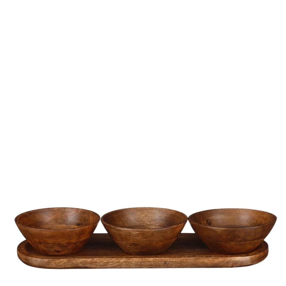 Mica Decorations Tomar Schaaltjes En Dienblad - Donkerbruin 3 Mica Decorations Tomar Schaaltjes En Dienblad - Donkerbruin