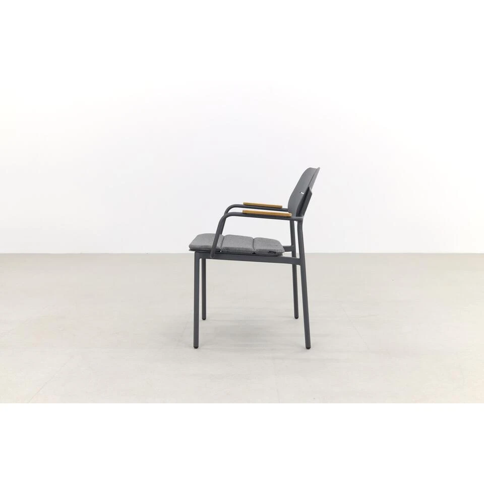 GreenChair Courage Dining Chair - Teak Armleuning - Antraciet 5 GreenChair Courage Dining Chair - Teak Armleuning - Antraciet - Afbeelding 3