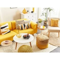 Beliani Bloempot Voor Binnen RATTAIL - Beige Zeewier -Tuinmeubel Winkel 1000062266 0103