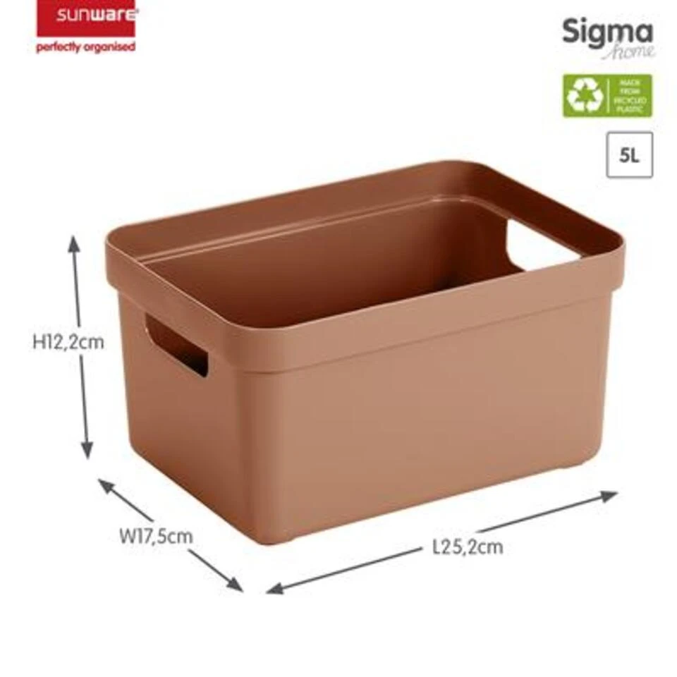 Sigma Home Opbergbox 5L Terra 4 Sigma Home Opbergbox 5L Terra - Afbeelding 2