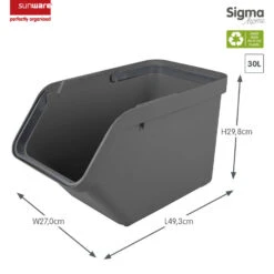 Sigma Home Sorteer Unit 30L + Deksel - Antraciet -Tuinmeubel Winkel 1000066895 0101