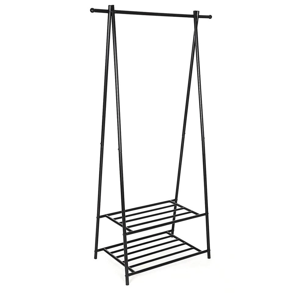 ACAZA Kledingrek - Metaal - Zwart 5 ACAZA Kledingrek - Metaal - Zwart - Afbeelding 3