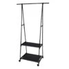 Storage Solutions Kledingrek Met Planken - Metaal - Wielen - Zwart 85x45x157cm 1 Storage Solutions Kledingrek Met Planken - Metaal - Wielen - Zwart 85x45x157cm -Tuinmeubel Winkel 1000068068