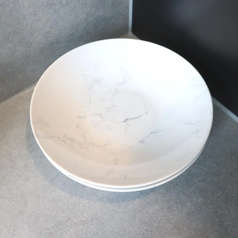 OTIX Diepe Borden Marmer 6 Stuks Pastaborden Soepborden 20 Cm Aardewerk 6 OTIX Diepe Borden Marmer 6 Stuks Pastaborden Soepborden 20 Cm Aardewerk - Afbeelding 4