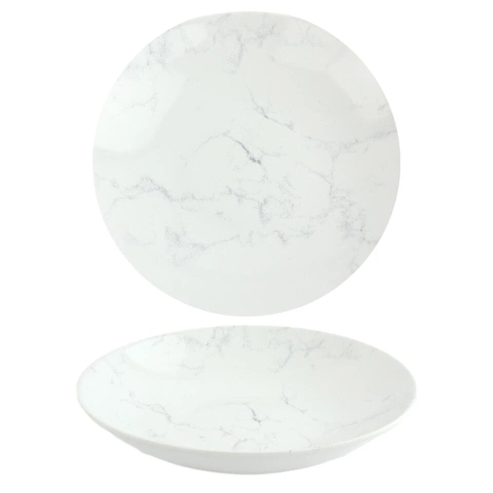 OTIX Diepe Borden Marmer 6 Stuks Pastaborden Soepborden 20 Cm Aardewerk 3 OTIX Diepe Borden Marmer 6 Stuks Pastaborden Soepborden 20 Cm Aardewerk