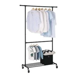 ACAZA Metalen Kledingrek Met Draagcapaciteit 110kg - Zwarte Kleur -Tuinmeubel Winkel 1000068778 0102