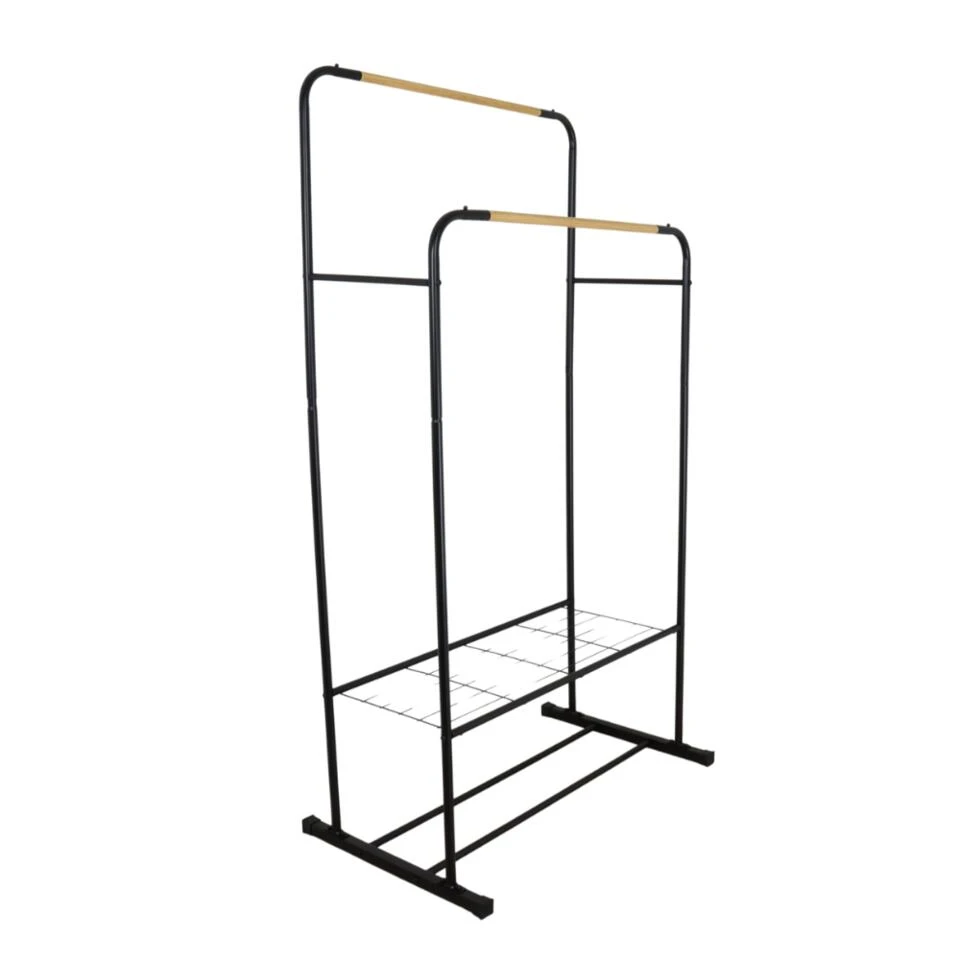 Orange85 Kledingrek Dubbel Zwart Metaal Garderoberek 3 Orange85 Kledingrek Dubbel Zwart Metaal Garderoberek