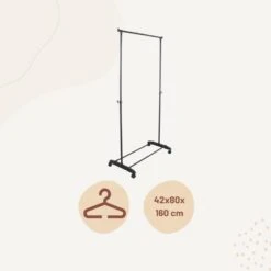 Orange85 Kledingrek Op Wieltjes Zwart Metaal Garderoberek -Tuinmeubel Winkel 1000068876 0112