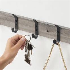 ACAZA Langwerpige Kapstok Met 5 Dubbele Haken, Grijs 8 ACAZA Langwerpige Kapstok Met 5 Dubbele Haken, Grijs -Tuinmeubel Winkel 1000068916 0102