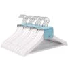 ACAZA Kinder Kledinghangers In Hout - Set Van 20 - 360° Draaibare Haak - Wit