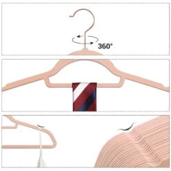 ACAZA Antislip Kledinghangers - Plooibaar - Roterende Haak - 30 Stuks - Roze -Tuinmeubel Winkel 1000068942 0102