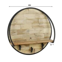 Hoyz - Wandschap / Kapstok Ø60 Mill / Massief Acacia Gezandstraald -Tuinmeubel Winkel 1000069338 0103
