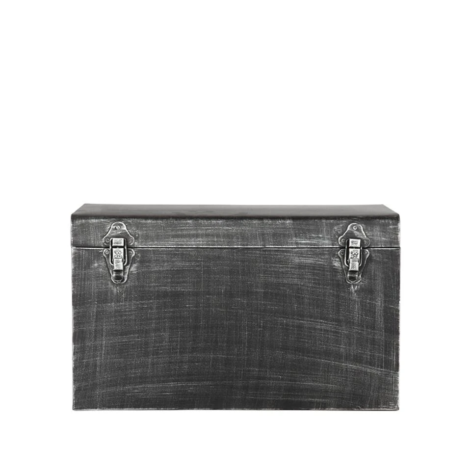 LABEL51 Opbergblik Vintage Opbergkist - Zwart - Metaal - L 4 LABEL51 Opbergblik Vintage Opbergkist - Zwart - Metaal - L - Afbeelding 2