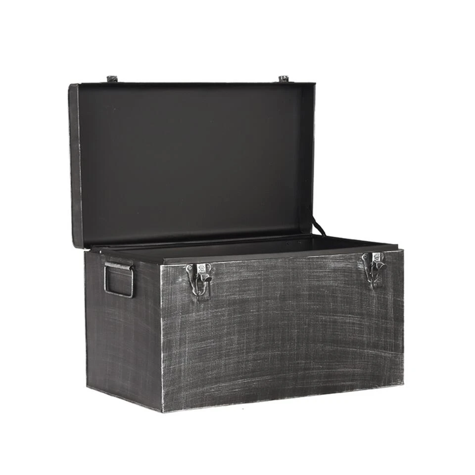 LABEL51 Opbergblik Vintage Opbergkist - Zwart - Metaal - L 5 LABEL51 Opbergblik Vintage Opbergkist - Zwart - Metaal - L - Afbeelding 3