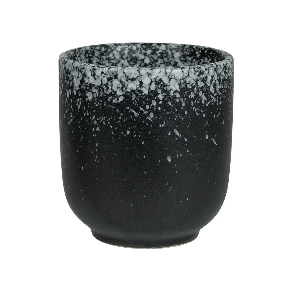 Krumble Koffie Mok - 200 Ml - Keramiek - Zwart Met Witte Spetters 3 Krumble Koffie Mok - 200 Ml - Keramiek - Zwart Met Witte Spetters