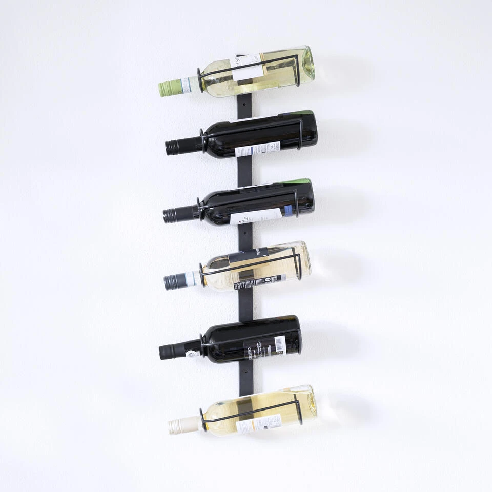 QUVIO Verticale Wijnrek Staal Voor 6 Flessen - Zwart 4 QUVIO Verticale Wijnrek Staal Voor 6 Flessen - Zwart - Afbeelding 2