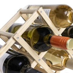QUVIO Houten Wijnrek Voor 6 Flessen 9 QUVIO Houten Wijnrek Voor 6 Flessen -Tuinmeubel Winkel 1000071771 0103