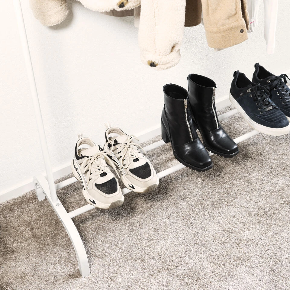 QUVIO Kledingrek Met Schoenen Opbergruimte - Wit 6 QUVIO Kledingrek Met Schoenen Opbergruimte - Wit - Afbeelding 4