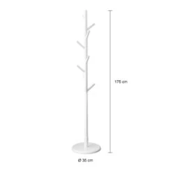 QUVIO Staande Kapstok Hout Wit -Tuinmeubel Winkel 1000071829 0101