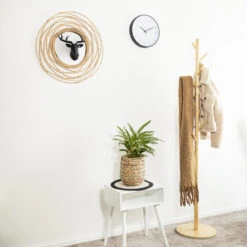 QUVIO Staande Kapstok Hout - Licht Bruin -Tuinmeubel Winkel 1000071832 0102