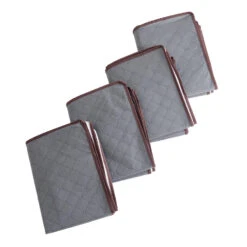 ACAZA Set Van 4 Opvouwbare Opbergtassen - Grijs 8 ACAZA Set Van 4 Opvouwbare Opbergtassen - Grijs -Tuinmeubel Winkel 1000073996 0102