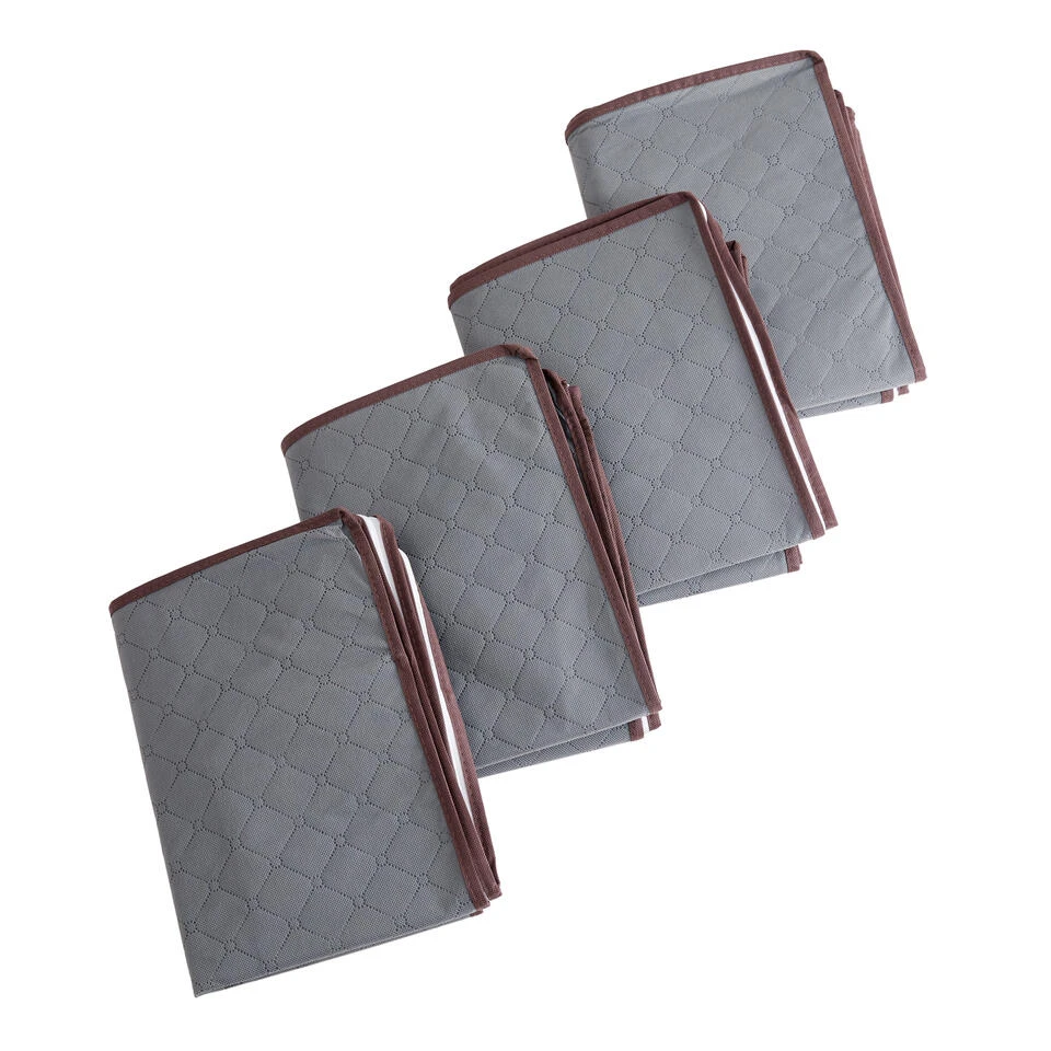 ACAZA Set Van 4 Opvouwbare Opbergtassen - Grijs 5 ACAZA Set Van 4 Opvouwbare Opbergtassen - Grijs - Afbeelding 3