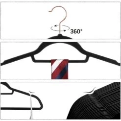 ACAZA Set Van 50 Fluwelen Kledinghangers - Zwart -Tuinmeubel Winkel 1000074002 0102