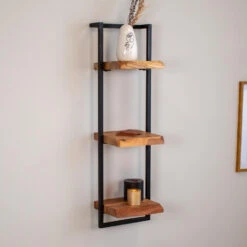 Wandplank Aberdeen 3 X 30 Cm - 25x30x100 Cm - Hout - Bruin -Tuinmeubel Winkel 1000074135 0101