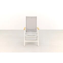 Hartman Napoli Verstelbare Tuinstoel - Teak Armleuning - Wit -Tuinmeubel Winkel 1000074462 0102