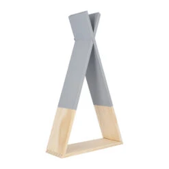 QUVIO Wandplank Driehoek -Hout - Grijs