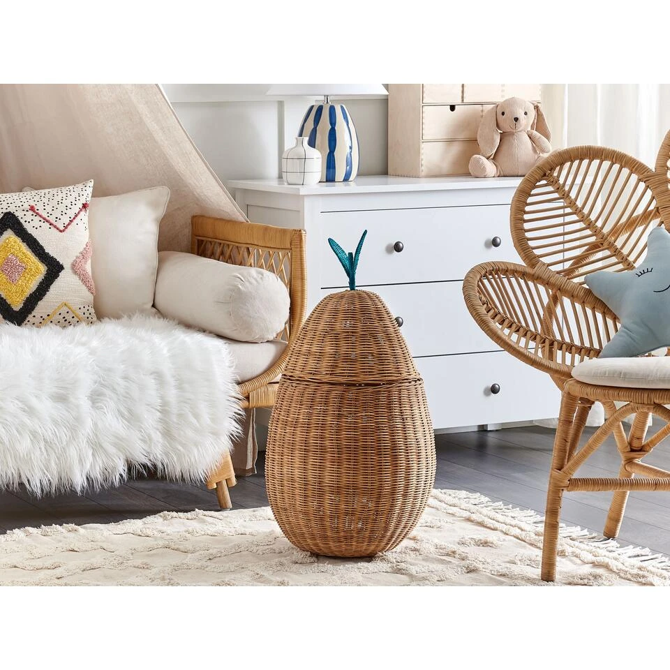 Beliani Mand VAGSOY - Natuurlijk Rotan 4 Beliani Mand VAGSOY - Natuurlijk Rotan - Afbeelding 2