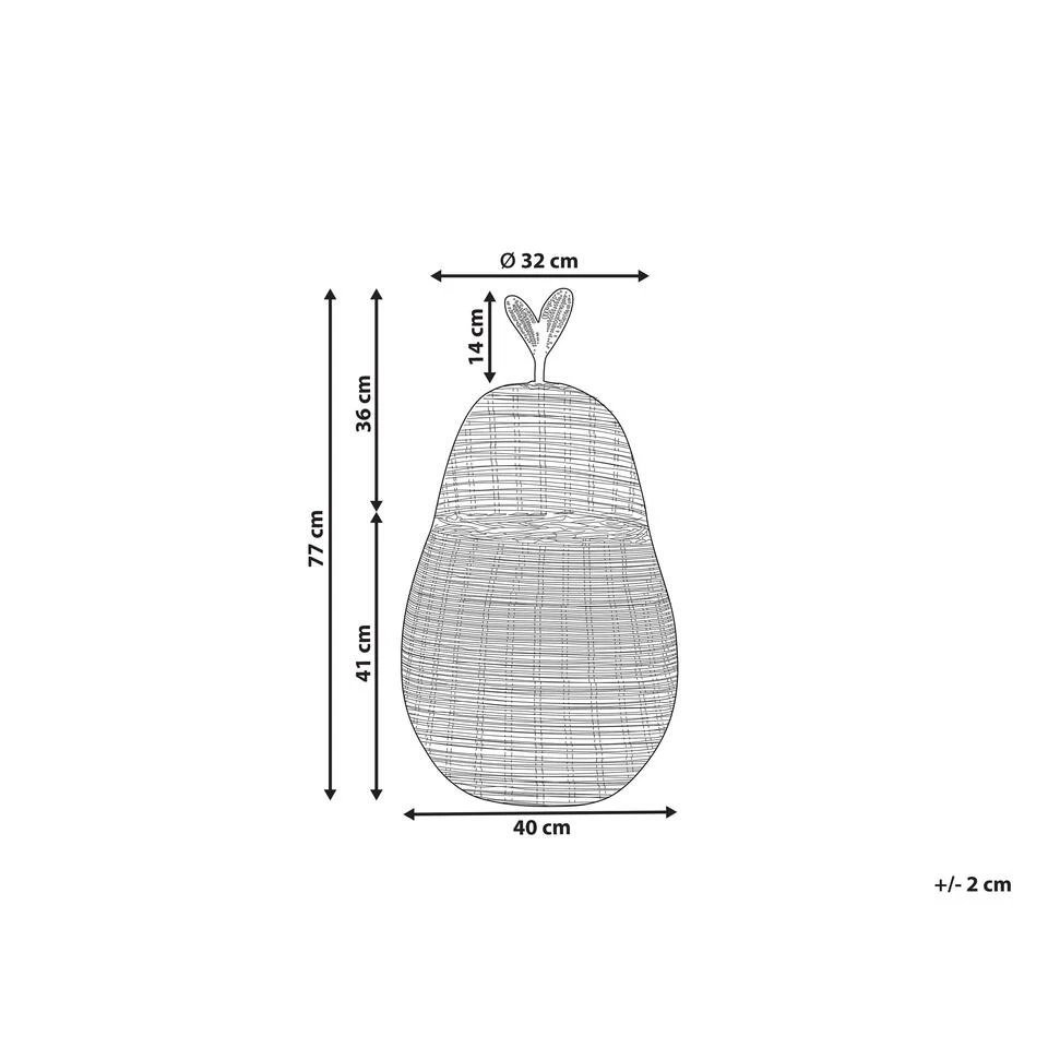 Beliani Mand VAGSOY - Natuurlijk Rotan 5 Beliani Mand VAGSOY - Natuurlijk Rotan - Afbeelding 3